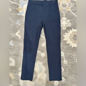 Joseph Ribkoff Navy and Black Geometric slim ankle pant size 6.  26 inch inseam